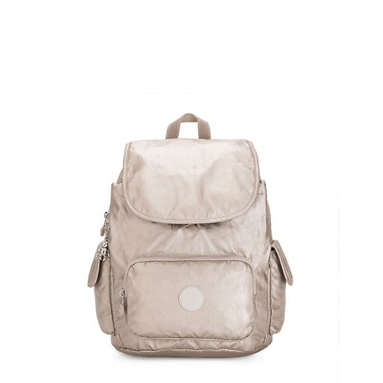 Kipling City Pack Small Metallic Rygsække Beige | DK 1515JP